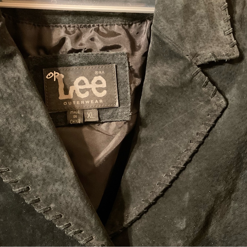 Lee SUEDE Black Blazer BUTTON JACKET with Classic Lapel and Textured Finish - Picture 6 of 9